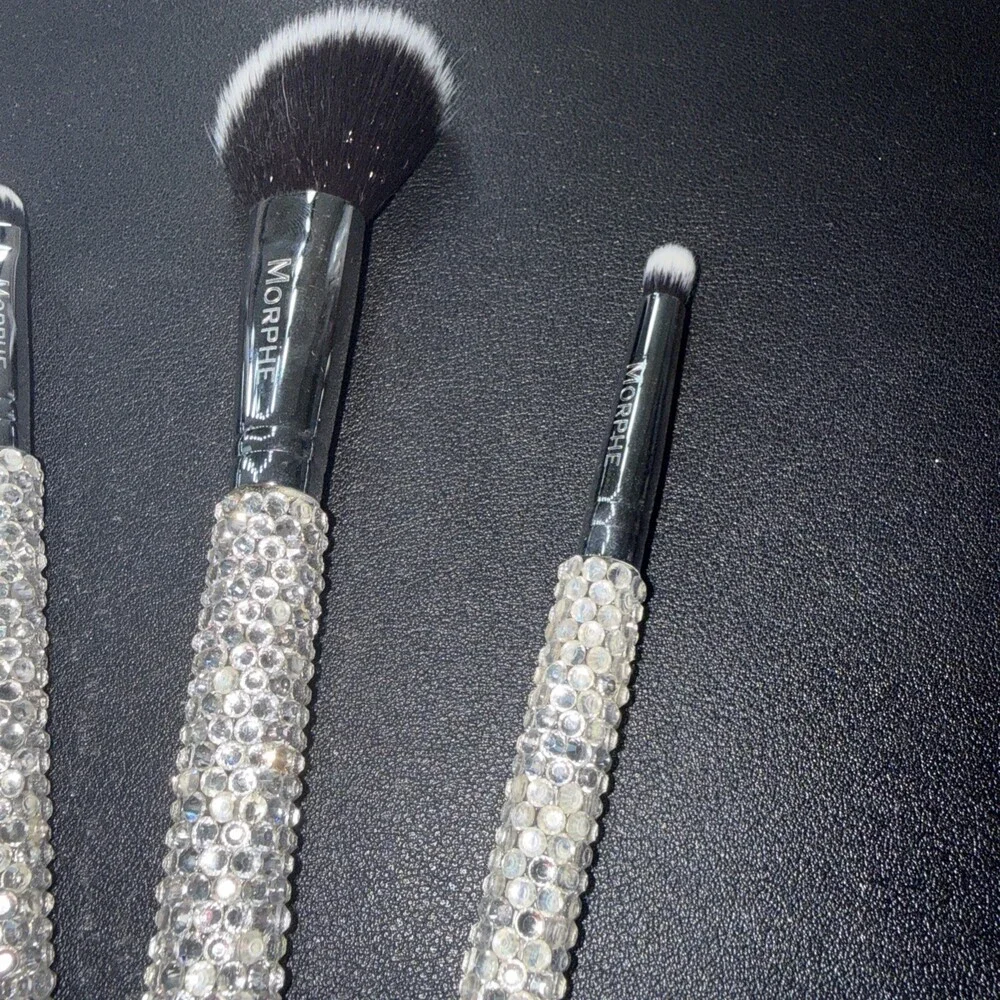 Vintage MORPHE Silver Rhinestone Makeup Brush Set RARE NEW Limited Edition Set 7